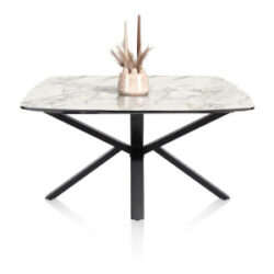 Palace, table ronde 150 x 120 cm - pied central - blanc