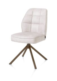 Bell, eetkamerstoel - steelbrown frame recht - draaibaar - pocket - stof Calabria - Kiezel - Afbeelding 2