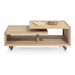 Nystead, table basse 120 x 60 cm. - pieds & roues inclus