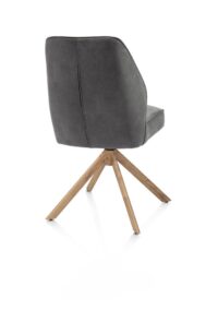 Bell, chaise - pi&eacute;tement aspect ch&ecirc;ne - pivotante - confort ressorts - tissu Calabria - Anthracite - Image 3