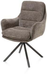 Mia, armstoel - draaibaar - graphiet frame - stof Livigno - bruin - Afbeelding 2