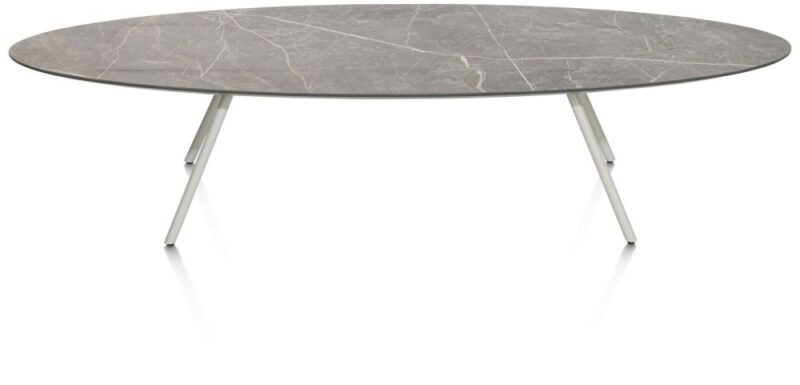 Niora, Salontafel 150 X 50 Cm - Hpl Marmer Licht Grijs - Silk Grey - Afbeelding 3