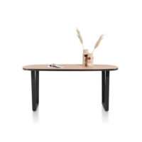 Avalox, eetkamertafel ovaal 210 x 110 cm - kleur oak natural vintage - V poot