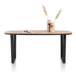 Avalox, eetkamertafel ovaal 210 x 110 cm - kleur oak natural vintage - V poot