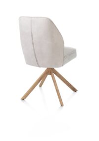 Bell, chaise - piétement aspect chêne - pivotante - confort ressorts - combi Calabria/Vada - Caillou - Image 3