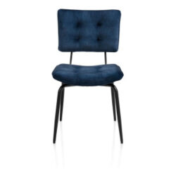 Manou, eetkamerstoel - off black - stof Karese - Donkerblauw