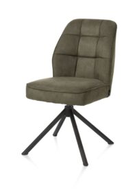 Bell, eetkamerstoel - zwart frame recht - draaibaar - pocket - stof Calabria - mosgroen - Afbeelding 2