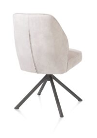 Bell, eetkamerstoel - grafiet frame recht - draaibaar - pocket - stof Calabria - Kiezel - Afbeelding 3