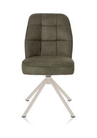 Bell, eetkamerstoel - creme frame recht - draaibaar - pocket - stof Calabria - mosgroen