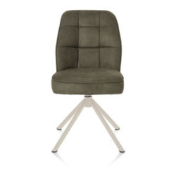 Bell, chaise - piétement tubulaire crème - pivotante - confort ressorts - tissu Calabria - vert mousse