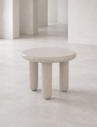 Mauro table d\'appoint h45cm - Couleur creme