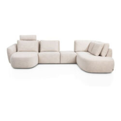 BASENTO - Longchair links - hoofdsteun - 1 zits zonder armen - tussenpoef - ottomane groot rechts