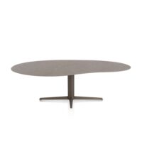 Saluti, eetkamertafel organisch 240 X 120 cm. - centrale teenpoot - steelbrown - Lava