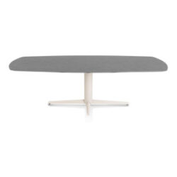 Saluti, table ovale 240 X 110 cm. - pied central - cr&egrave;me - Anthracite