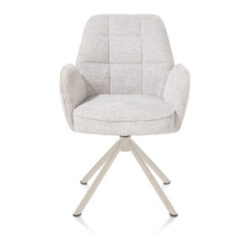 Bell, armstoel - creme frame recht - draaibaar - pocket - combi Calabria/Vada - Kiezel