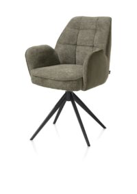 Bell, armstoel - zwart frame - draaibaar - pocket - combi Calabria/Vada - mosgroen - Afbeelding 2