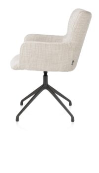 Sage, armstoel draaibaar - graphiet - stof Luton - Creme - Afbeelding 3