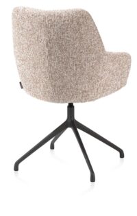 Mats, armstoel aluminium frame 4-poots - draaibaar rough off black - stof Luton - Koper - Afbeelding 2