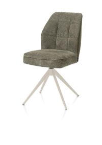 Bell, eetkamerstoel - creme frame - draaibaar - relax - pocket - combi Calabria/Vada - mosgroen - Afbeelding 2
