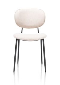 Lexi, eetkamerstoel - zwart frame (ROB) - stof Ponti - Creme