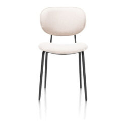 Lexi, chaise - cadre noir (ROB) - tissu Ponti - Creme