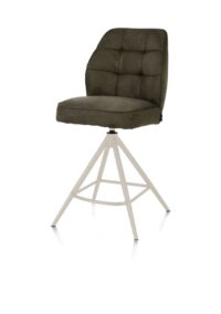 Bell, barstoel - creme frame - draaibaar - pocket - stof calabria - mosgroen - Afbeelding 2