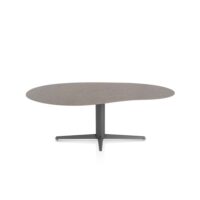 Saluti, eetkamertafel organisch 210 X 120 cm. - centrale teenpoot - grafiet - Lava