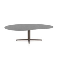 Saluti, table organic 240 X 120 cm. - pied central - steelbrown - Anthracite