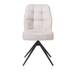 Bell, chaise - pi&eacute;tement steelbrown - pivotante - relax - confort ressorts - tissu Calabria - Caillou
