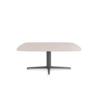Saluti, eetkamertafel ovaal 180 X 105 cm. - centrale teenpoot - grafiet - Light sand
