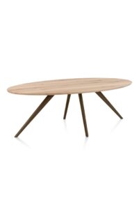Arvada, eetkamertafel 220 x 110 cm, ellips, 4 poot - Steel Brown - Afbeelding 2