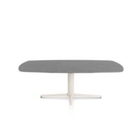 Saluti, eetkamertafel ovaal 210 X 105 cm. - centrale teenpoot - creme - Antraciet
