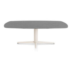 Saluti, table ovale 210 X 105 cm. - pied central - cr&egrave;me - Anthracite