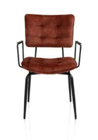 Manou, fauteuil - off black - tissu Karese - Cuivre