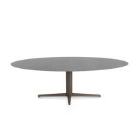 Saluti, table ellipse 240 X 110 cm. - pied central - steelbrown - Anthracite