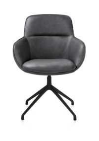 Mateo, armstoel - draaibaar - rough off black - Pala - Antraciet
