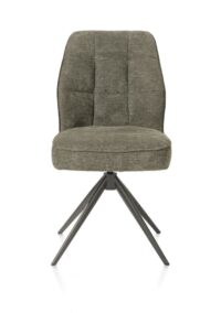 Bell, eetkamerstoel - grafiet frame - draaibaar - relax - pocket - combi Calabria/Vada - mosgroen