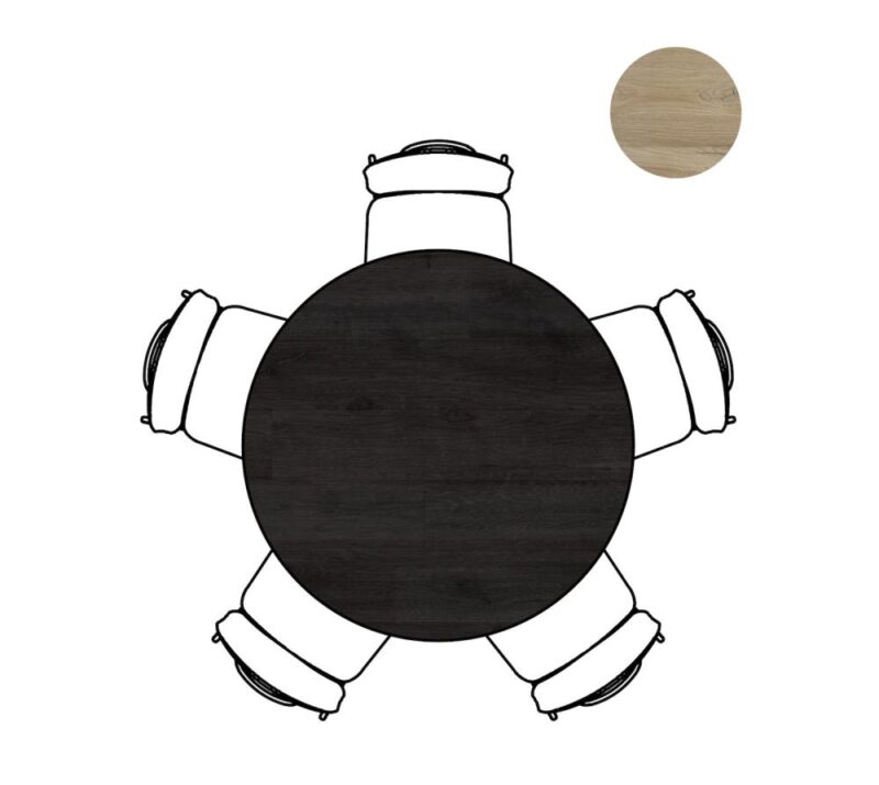 Arvada, Bartafel 125 Cm. - Rond - Centrale Poot Kort - Onyx - Afbeelding 3