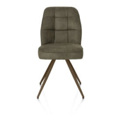 Bell, chaise - piétement steelbrown - confort ressorts - tissu Calabria - vert mousse