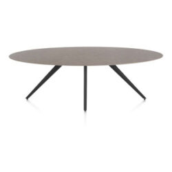 Saluti, table ellipse 240 x 110 cm. - 4 pieds - rough off black - Lava