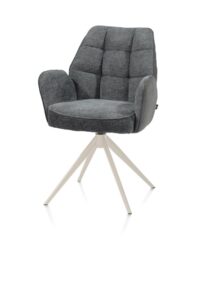 Bell, armstoel - creme frame - draaibaar - pocket - combi Calabria/Vada - Antraciet - Afbeelding 2