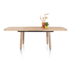 Pavarotti, table à rallonge 190 (+ 60) x 110 cm - pieds de table (4) avec accent bois