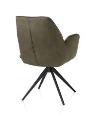Bell, armstoel - zwart frame - draaibaar - pocket - combi Calabria/Vada - mosgroen - Afbeelding 3
