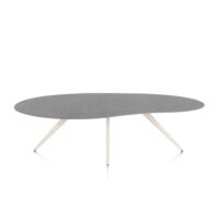 Saluti, eetkamertafel organisch 240 x 120 cm. - 4 poot - crème - Antraciet