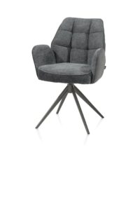 Bell, chaise à accoudoirs - piétement graphite - pivotante - relax - confort ressorts - combi Calabria/Vada - Anthracite - Image 2