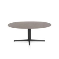 Saluti, eetkamertafel ellips 180 X 105 cm. - centrale teenpoot - rough off black - Lava