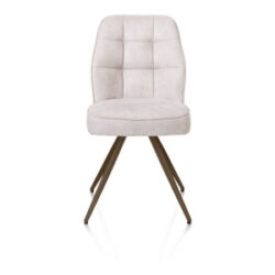 Bell, chaise - piétement steelbrown - confort ressorts - tissu Calabria - Caillou