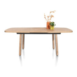 Pavarotti, table &agrave; rallonge 160 (+ 50) x 110 cm - pieds de table (4) avec accent bois