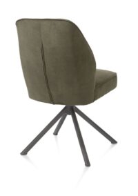 Bell, eetkamerstoel - grafiet frame recht - draaibaar - pocket - stof Calabria - mosgroen - Afbeelding 3