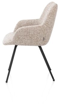 Mats, chaise à accoudoirs - 4 pieds - rough off black - tissu Luton - Cuivre - Image 3
